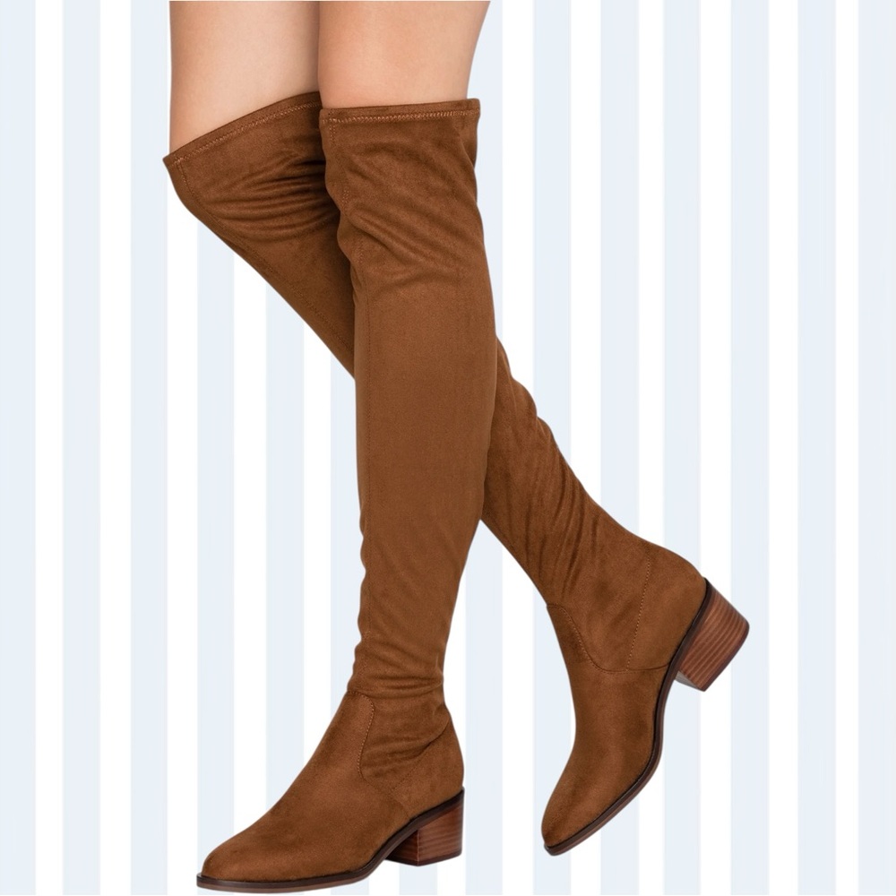 NIB • Steve Madden Georgette Brown Over-the-Knee Boots in Cognac • SIZE 9.5